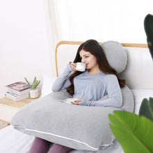 Load image into Gallery viewer, AWESLING U Shape Full Body Pregnancy Pillow with Jersey Cover (Light Grey)