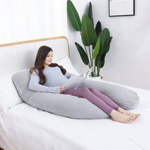 Load image into Gallery viewer, AWESLING U Shape Full Body Pregnancy Pillow with Jersey Cover (Light Grey)