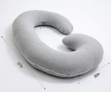Load image into Gallery viewer, C Shaped Full Body Pregnancy Pillow with Jersey Cover (Gray) - Awesling