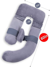 Load image into Gallery viewer, 60 Inch Detachable Pregnancy Body Pillow with Jersey Cover (Grey) - Awesling