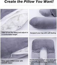 Load image into Gallery viewer, 60 Inch Detachable Pregnancy Body Pillow with Velvet Cover (Grey) - Awesling