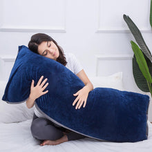 Load image into Gallery viewer, Full Size Body Pillow for Side Sleepers with Velvet Cover, 21x54 Inches (Blue Grey) - Awesling