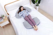Load image into Gallery viewer, 60 Inch Detachable Pregnancy Body Pillow with Jersey and Velvet Cover (Blue Grey) - Awesling