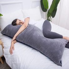 Load image into Gallery viewer, Full Size Body Pillow for Side Sleepers with Velvet Cover, 21x54 Inches (Blue Grey) - Awesling