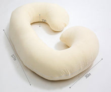 Load image into Gallery viewer, C Shaped Full Body Pregnancy Pillow with Velour Cover (Yellow) - Awesling
