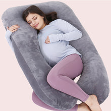 Load image into Gallery viewer, AWESLING U Shape Full Body Pregnancy Pillow with Velvet Cover (Grey)
