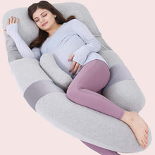 Load image into Gallery viewer, 60 Inch Detachable Pregnancy Body Pillow with Jersey Cover (Grey) - Awesling
