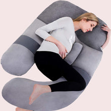 Load image into Gallery viewer, 60 Inch Detachable Pregnancy Body Pillow with Velvet Cover (Grey) - Awesling
