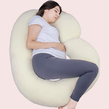 Load image into Gallery viewer, C Shaped Full Body Pregnancy Pillow with Velour Cover (Yellow) - Awesling
