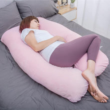 Load image into Gallery viewer, U Shaped Full Body Pregnancy Pillow with Velour Cover (Pink) - Awesling
