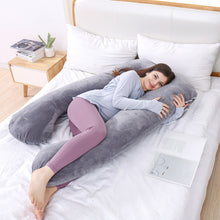 Load image into Gallery viewer, AWESLING U Shape Full Body Pregnancy Pillow with Velvet Cover (Grey)
